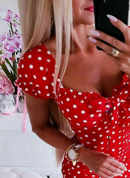 new women ladies summer v neck bodycon dress polka dot printed beach short sleeve dresses black red, Black;gray
new women ladies summer v neck bodycon dress polka dot printed beach short sleeve dresses black red, Black;gray