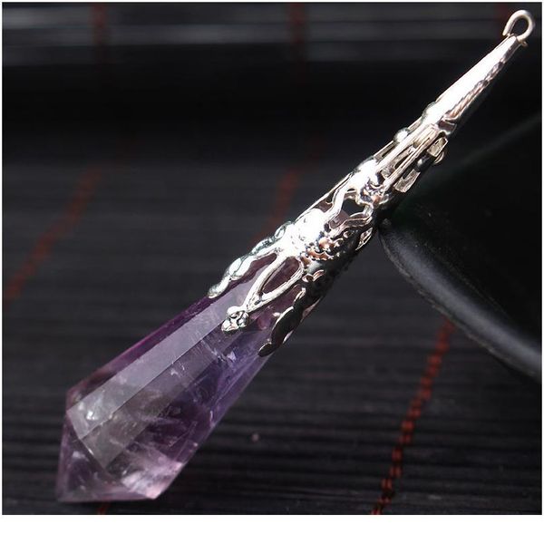 new natural purple stone pendulums for dowsing healing crystals chakra pendulum charms necklace pendant women fashion qylsna, Black
new natural purple stone pendulums for dowsing healing crystals chakra pendulum charms necklace pendant women fashion qylsna, Black