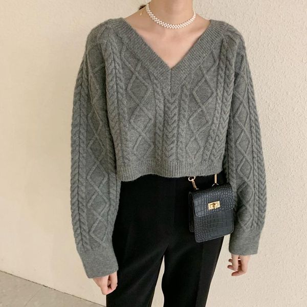 women's sweaters short sweater 2021 korean-style loose linen flower color v-neck long-sleeved casual pullover 312j, White;black
women's sweaters short sweater 2021 korean-style loose linen flower color v-neck long-sleeved casual pullover 312j, White;black