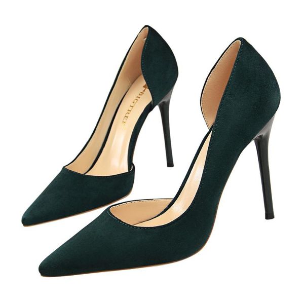 dress shoes elegant thin heels women's high suede pointed toe cut-outs party sandals female shallow mouth pumps 6 colors, Black
dress shoes elegant thin heels women's high suede pointed toe cut-outs party sandals female shallow mouth pumps 6 colors, Black