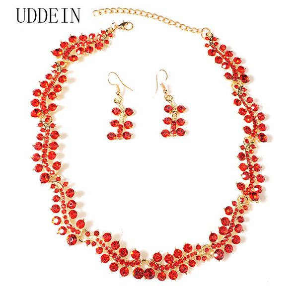 uddein red crystal necklace earrings sets bridal wedding necklace vintage statement chokers nigerian wedding jewelry sets, Silver
uddein red crystal necklace earrings sets bridal wedding necklace vintage statement chokers nigerian wedding jewelry sets, Silver