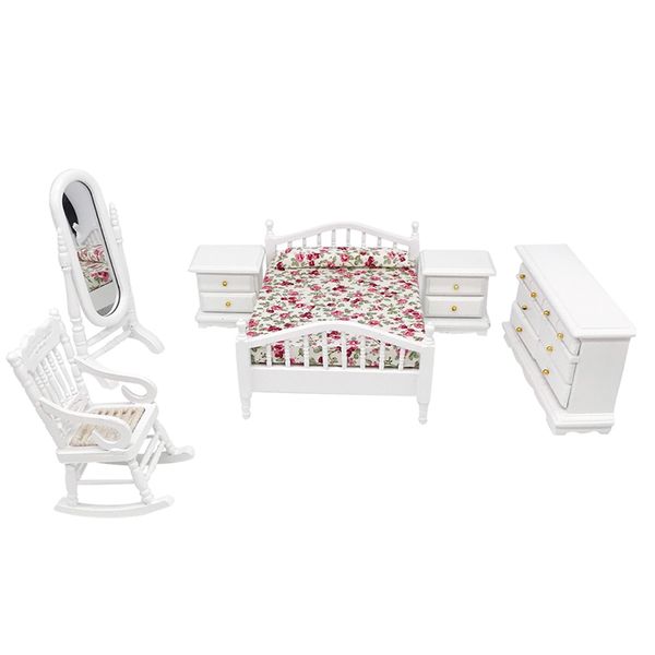 1:12 dollhouse miniature furniture white fashion bedroom set 6pcs bed chair cabinet dresser mirror wb063 1019
1:12 dollhouse miniature furniture white fashion bedroom set 6pcs bed chair cabinet dresser mirror wb063 1019