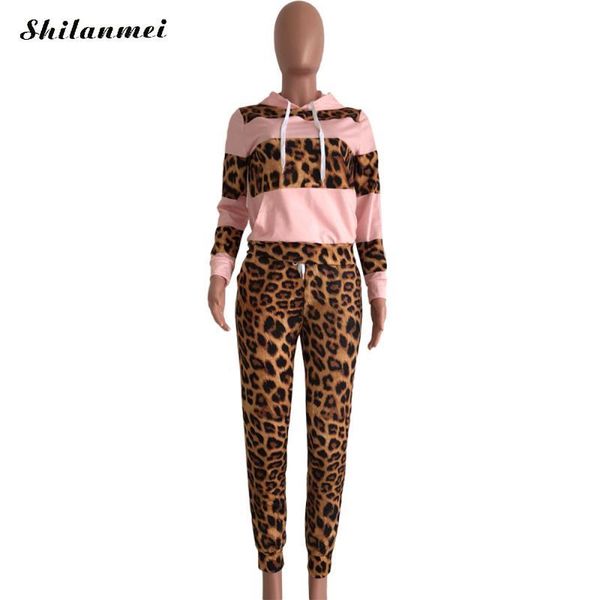 sweatshirt hoodies + pants suits casual tracksuit outfit autumn winter women two piece set leopard patchwork hooded long sleeve, Gray
sweatshirt hoodies + pants suits casual tracksuit outfit autumn winter women two piece set leopard patchwork hooded long sleeve, Gray