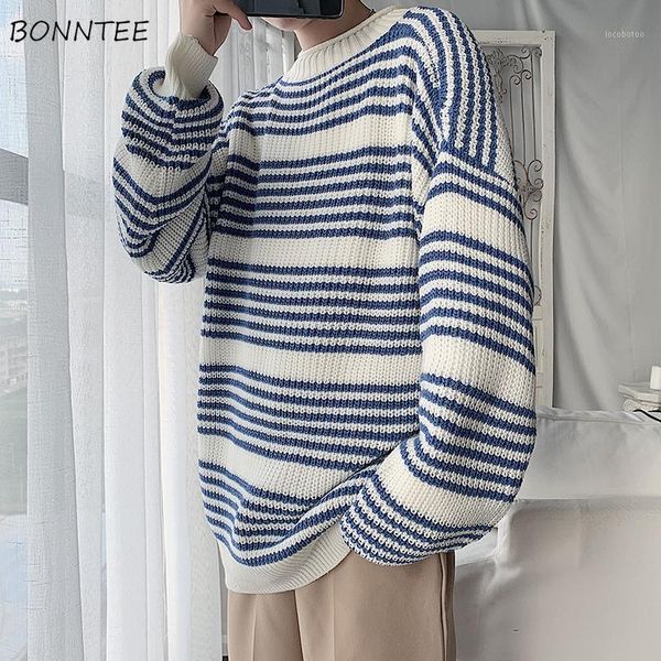 men's sweaters men blue-white striped korean-style retro chic loose leisure mens pullovers students autumn high-quality all-match1, White;black
men's sweaters men blue-white striped korean-style retro chic loose leisure mens pullovers students autumn high-quality all-match1, White;black