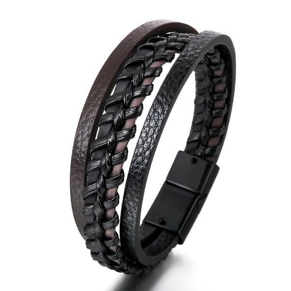 charm bracelets woven men's bracelet multilayer leather magnetic cool boy wristband gift punk style jewelry wholesale, Golden;silver
charm bracelets woven men's bracelet multilayer leather magnetic cool boy wristband gift punk style jewelry wholesale, Golden;silver