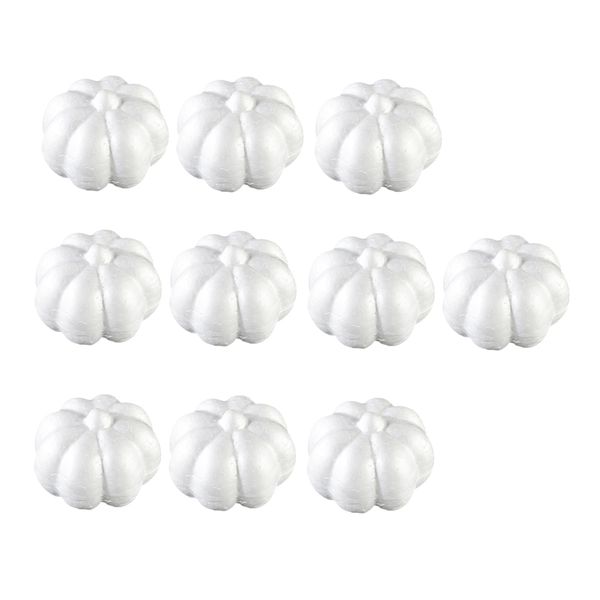 10 Pieces 3.15 X 2.56\'\' White Smooth Polystyrene Foam Craft Halloween Punpkin For Arts & Crafts Christmas Halloween Party Decor