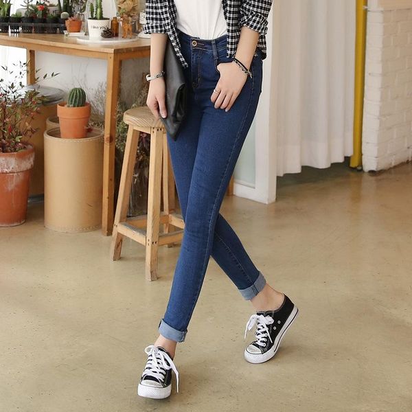 office lady jeans for women stretch high waisted pencil jeans skinny korean bulift ankle- length denim pants, Blue
office lady jeans for women stretch high waisted pencil jeans skinny korean bulift ankle- length denim pants, Blue