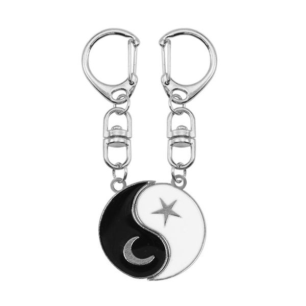 2020 new retro keychain simple round tai chi yin yang splice pendant zinc alloy men and women fashion jewelry friends gift, Silver
2020 new retro keychain simple round tai chi yin yang splice pendant zinc alloy men and women fashion jewelry friends gift, Silver