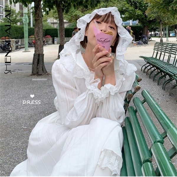 shengpalae 2020 new spring white long sleeve hooded women vestidos split joint lace loose korean fashion women dress lj201209, White;black
shengpalae 2020 new spring white long sleeve hooded women vestidos split joint lace loose korean fashion women dress lj201209, White;black