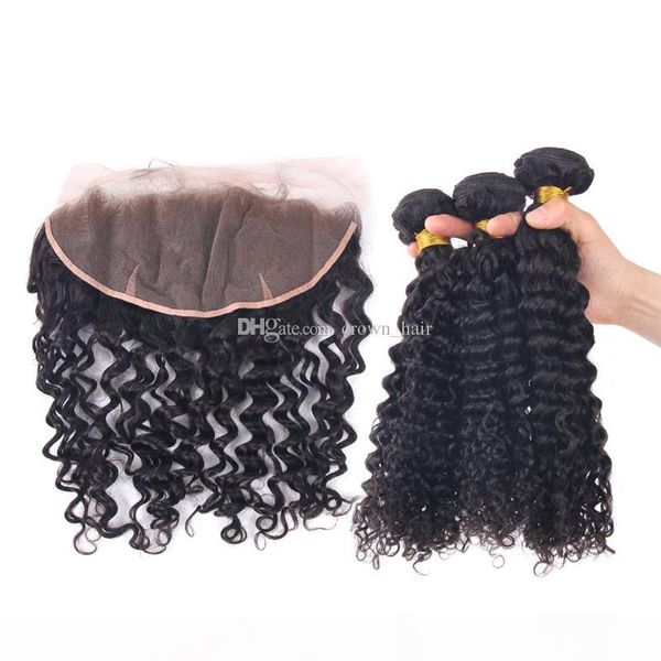 deep curly ear to ear lace frontal with hair bundles 4pcs lot brazilian curly human hair weaves with lace frontal closure, Black
deep curly ear to ear lace frontal with hair bundles 4pcs lot brazilian curly human hair weaves with lace frontal closure, Black