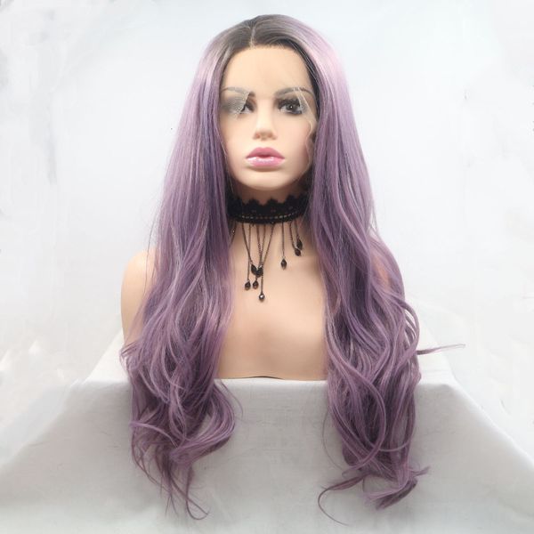 marquesha ombre lavender purple synthetic lace front wigs natural looking long wavy lace front wig fiber hair for women, Black;brown
marquesha ombre lavender purple synthetic lace front wigs natural looking long wavy lace front wig fiber hair for women, Black;brown