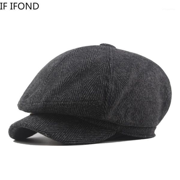 vintage herringbone gatsby tweed peaky blinders hat autumn men's casual beret hat octagon cap plus size1, Blue;gray
vintage herringbone gatsby tweed peaky blinders hat autumn men's casual beret hat octagon cap plus size1, Blue;gray