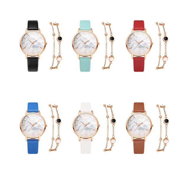 2020 new watch ladies wrist watch rose gold wristwatchs cute deer pattern wrist watchs fashion combination set watch + bracelet quartz watc, Slivery;brown
2020 new watch ladies wrist watch rose gold wristwatchs cute deer pattern wrist watchs fashion combination set watch + bracelet quartz watc, Slivery;brown
