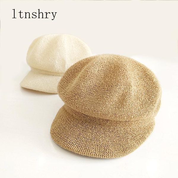 berets 2021 summer artist straw paper beret hat for women sun visor breathable cap outdoor casual painter boinas sboy, Blue;gray
berets 2021 summer artist straw paper beret hat for women sun visor breathable cap outdoor casual painter boinas sboy, Blue;gray