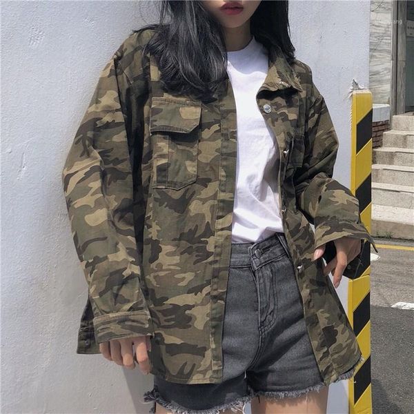 women jackets camouflage single breasted pockets european style coats womens loose bf students jakcet1, Black;brown
women jackets camouflage single breasted pockets european style coats womens loose bf students jakcet1, Black;brown