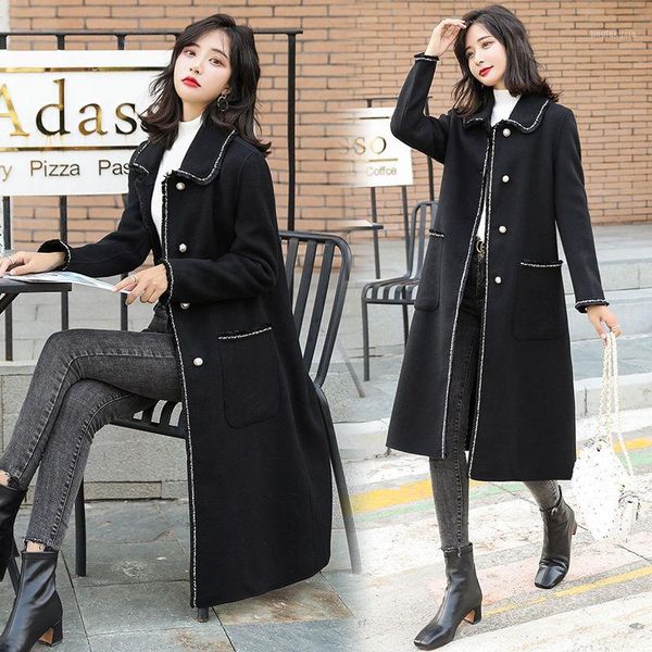 women 2020 winter jackets casual new fashion long woolen coat female single breasted loose type ladies square collar outwear l741, Black
women 2020 winter jackets casual new fashion long woolen coat female single breasted loose type ladies square collar outwear l741, Black