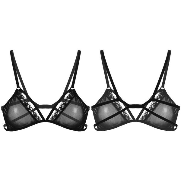 women see through sheer bondage harness lingerie adjustable spaghetti shoulder straps deep v neck wireunlined bra top, Red;black
women see through sheer bondage harness lingerie adjustable spaghetti shoulder straps deep v neck wireunlined bra top, Red;black