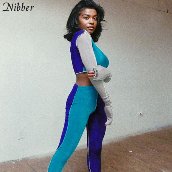nibber autumn patchwork contrast sportwear outfit casual full sleeve crop leggings stretch set woman's activity tracksuit 201007, White 
nibber autumn patchwork contrast sportwear outfit casual full sleeve crop leggings stretch set woman's activity tracksuit 201007, White