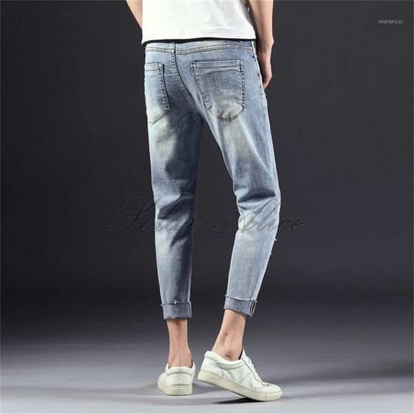 2020 men's summer new ankle-length small-footed jeans youth slim-fit slim-fitting hairy toe hole pencil casual pan1, Blue
2020 men's summer new ankle-length small-footed jeans youth slim-fit slim-fitting hairy toe hole pencil casual pan1, Blue