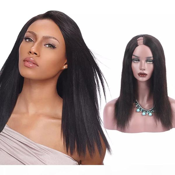 u part yaki wig side part brazilian virgin hair light yaki straight u part human hair wigs for black women, Black;brown
u part yaki wig side part brazilian virgin hair light yaki straight u part human hair wigs for black women, Black;brown
