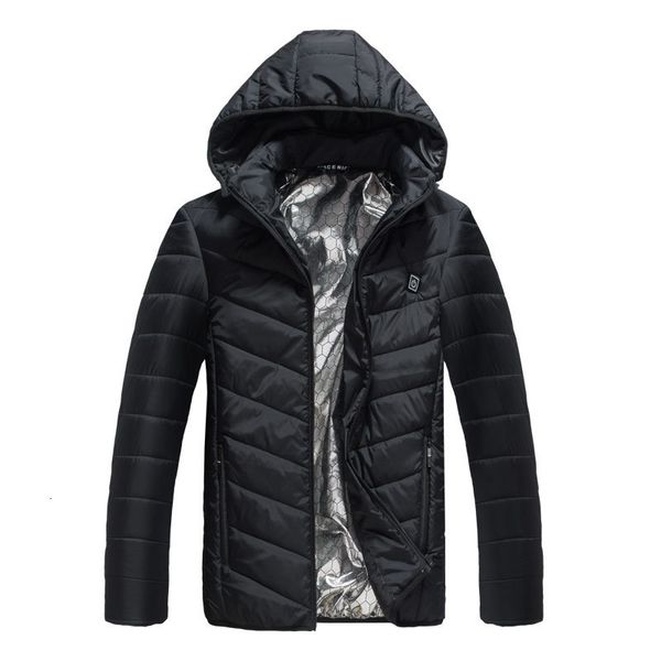 men's winter coat new hooded intelligent usb charging heating down cotton padded jaet, Black
men's winter coat new hooded intelligent usb charging heating down cotton padded jaet, Black