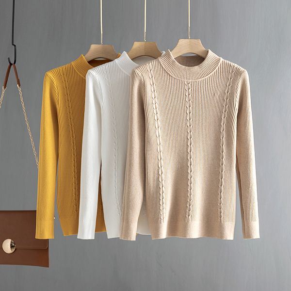 bygouby women basic sweater autumn winter thick knitwear long sleeve pullovers sweter mujer solid crewneck sweaters 201130, White;black
bygouby women basic sweater autumn winter thick knitwear long sleeve pullovers sweter mujer solid crewneck sweaters 201130, White;black