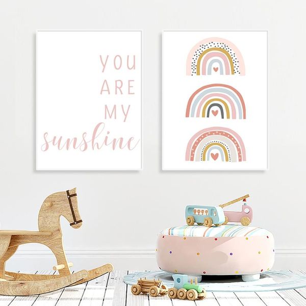 paintings you are my sunshine rainbow nursery prints canvas painting wall art pictures posters for kids baby room home decoration
paintings you are my sunshine rainbow nursery prints canvas painting wall art pictures posters for kids baby room home decoration