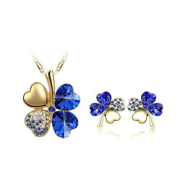 popular earring necklace sets for women designer jewelry four-leaf clover design wedding necklace and earring set 9554 6rl9z, Silver
popular earring necklace sets for women designer jewelry four-leaf clover design wedding necklace and earring set 9554 6rl9z, Silver