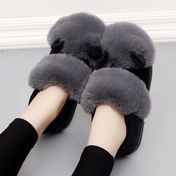 slippers winter korean cotton ladies plus velvet non-slip home indoor overshoes round head solid color suede slipper, Black
slippers winter korean cotton ladies plus velvet non-slip home indoor overshoes round head solid color suede slipper, Black