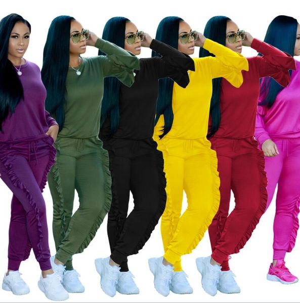 standard tracksuits fashion two-piece sets multicolor ruffle lantern sleeve pullover + pants women sport suit, Gray
standard tracksuits fashion two-piece sets multicolor ruffle lantern sleeve pullover + pants women sport suit, Gray