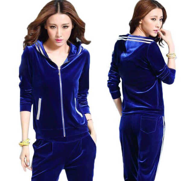 new women's clothing in velvet, hooded jacket + slacks, two sets of gold velvet sports dress, large size, for spring assembly, Gray
new women's clothing in velvet, hooded jacket + slacks, two sets of gold velvet sports dress, large size, for spring assembly, Gray