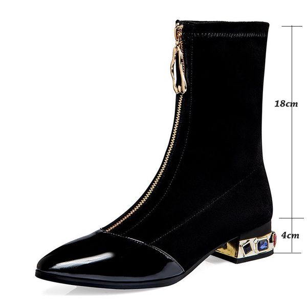 2021 the new fashions zipper crystal heels ankle for women slash leather shoes woman pointed to elastic boots titu, Black
2021 the new fashions zipper crystal heels ankle for women slash leather shoes woman pointed to elastic boots titu, Black