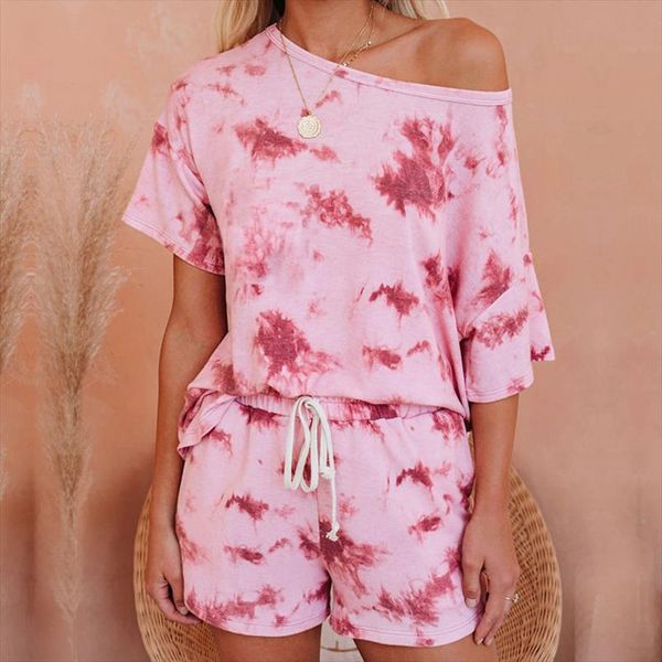 women summer casual pink tie dye clothing sets lady loose short sleeve o neck t shirt high waist shorts, Gray
women summer casual pink tie dye clothing sets lady loose short sleeve o neck t shirt high waist shorts, Gray