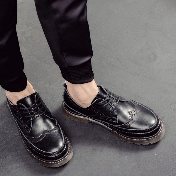 and autumn bullock spring carved men's shoes tendon end casual retro shoes lace round office leather, Black
and autumn bullock spring carved men's shoes tendon end casual retro shoes lace round office leather, Black