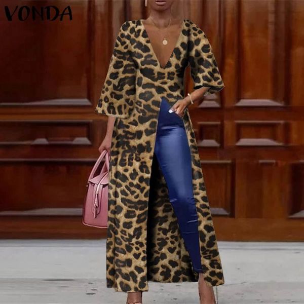 women's blouses & shirts vonda women summer v neck 3/4 sleeve vintage leopard printed split hem blouse plus size asymmetric bohemian bl, White
women's blouses & shirts vonda women summer v neck 3/4 sleeve vintage leopard printed split hem blouse plus size asymmetric bohemian bl, White