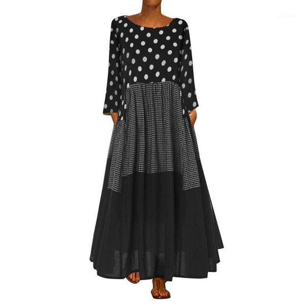 women vintage beach dress boho wave point print dress long sleeves o-neck party maxi dresses loose women dresses ropa mujer#y21
women vintage beach dress boho wave point print dress long sleeves o-neck party maxi dresses loose women dresses ropa mujer#y21