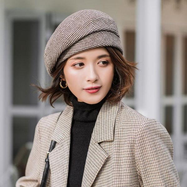 berets boinas para mujer sombrero bailey hat female autumn and winter korean style trendy all-match japanese student plaid hut damen, Blue;gray
berets boinas para mujer sombrero bailey hat female autumn and winter korean style trendy all-match japanese student plaid hut damen, Blue;gray
