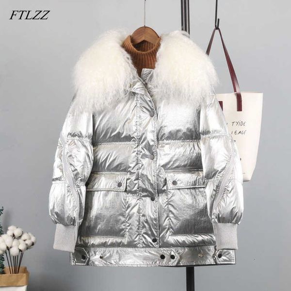 ftlzz winter silver black white duck down coat women wool fur collar zipper duck parkas female waterproof snow outerwear
ftlzz winter silver black white duck down coat women wool fur collar zipper duck parkas female waterproof snow outerwear