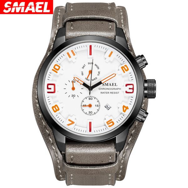 smael new leather strap waterproof watch men's fashion luminous watch calendar 6-pin quartz watch, Slivery;brown
smael new leather strap waterproof watch men's fashion luminous watch calendar 6-pin quartz watch, Slivery;brown