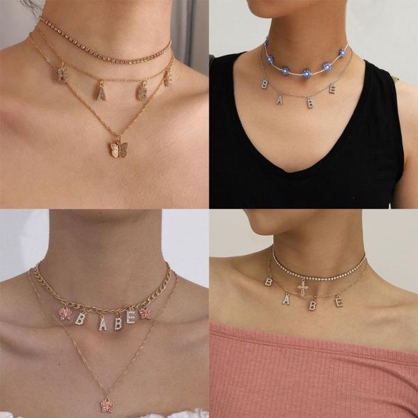 2020 fashion crystal babe letter choker necklace collares multi layer cross butterfly pendant chain necklace women jewelry, Silver
2020 fashion crystal babe letter choker necklace collares multi layer cross butterfly pendant chain necklace women jewelry, Silver