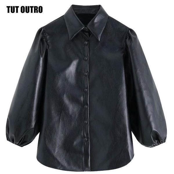 autumn faux leather blouse women three quarter sleeve puff blouse vintage shirt ladies winter casual fashion turn-down collar, White
autumn faux leather blouse women three quarter sleeve puff blouse vintage shirt ladies winter casual fashion turn-down collar, White