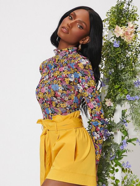 mock neck floral mesh 95hh#, White
mock neck floral mesh 95hh#, White