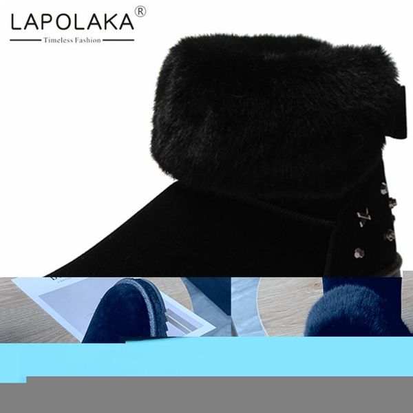 lapolaka 2020 new fashion snow booties female warm plush flat heel slip-on solid rivet dropship ankle boots woman shoes, Black
lapolaka 2020 new fashion snow booties female warm plush flat heel slip-on solid rivet dropship ankle boots woman shoes, Black