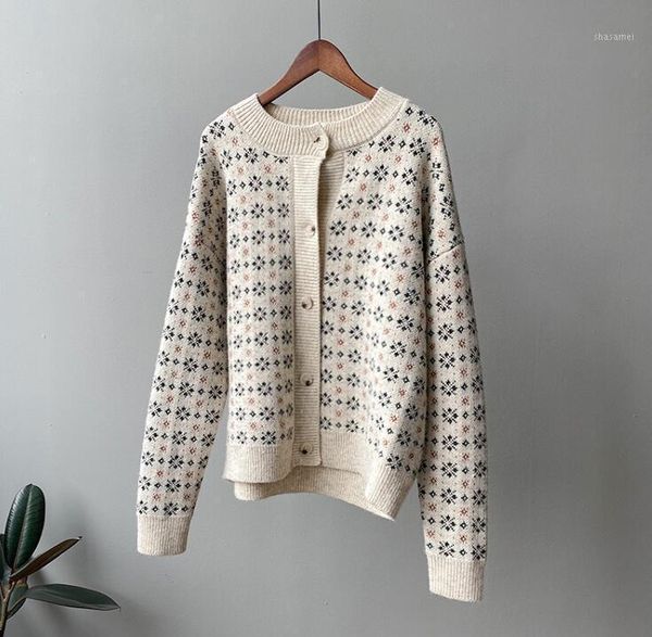 women knit sweater 2020 spring autumn long sleeve o neck single breasted jacquard print vintage fashion women knit coat1, White
women knit sweater 2020 spring autumn long sleeve o neck single breasted jacquard print vintage fashion women knit coat1, White