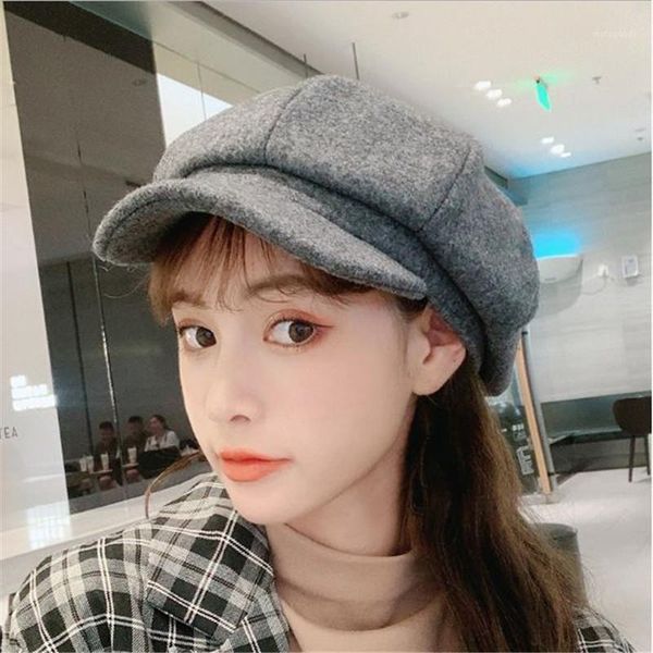 solid hats women spring autumn winter warm octagonal hat female casual woolen cloth hat outdoor basic cap1, Blue;gray
solid hats women spring autumn winter warm octagonal hat female casual woolen cloth hat outdoor basic cap1, Blue;gray