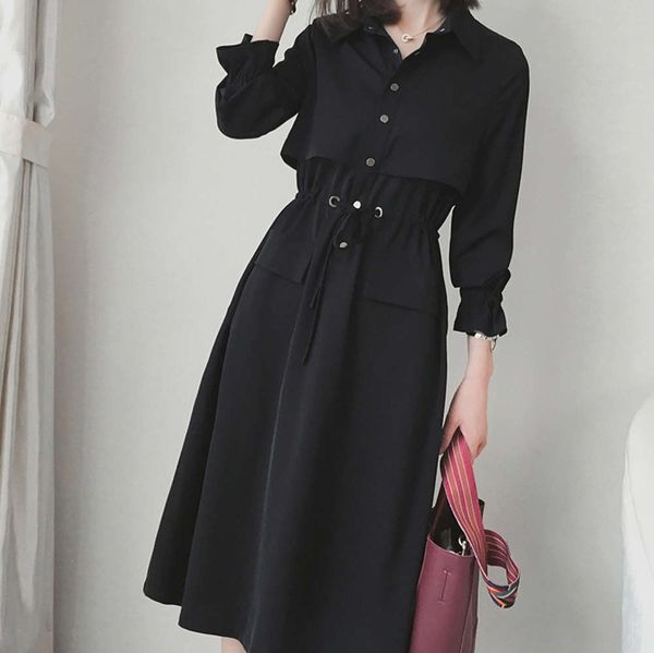 large size women's dress in spring and autumn 2020 french fat mm foreign style age reducing black slim over knee long skirt fashion, Black;gray
large size women's dress in spring and autumn 2020 french fat mm foreign style age reducing black slim over knee long skirt fashion, Black;gray
