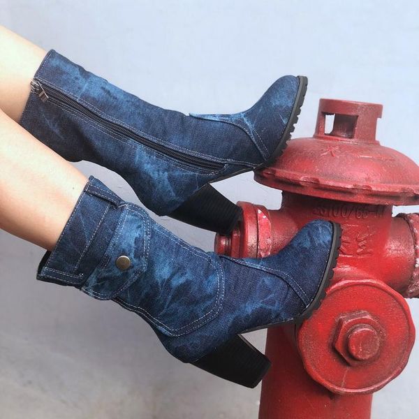 2020 new fashion autumn winter women boots women round toe canvas denim cowboy style high heels shoes knee high boots, Black
2020 new fashion autumn winter women boots women round toe canvas denim cowboy style high heels shoes knee high boots, Black