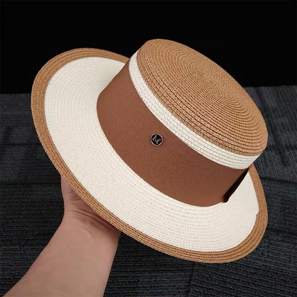 wide brim hats fashion women short straw hat sun protection color matching flat boater summer beach ladies holiday cap, Blue;gray
wide brim hats fashion women short straw hat sun protection color matching flat boater summer beach ladies holiday cap, Blue;gray