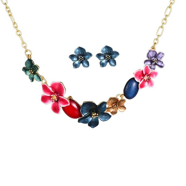jewelry set fashion alloy blue enamel flowers necklaces set girls stud earrings accessories costume jewelry sets for women female, Silver
jewelry set fashion alloy blue enamel flowers necklaces set girls stud earrings accessories costume jewelry sets for women female, Silver