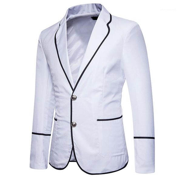 men's suits & blazers men casual suit coat college style arrivals fashion edging design men's slim fit masculine blazer jacket bb5, White;black
men's suits & blazers men casual suit coat college style arrivals fashion edging design men's slim fit masculine blazer jacket bb5, White;black